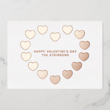 Niedliche Rose Goldherzen Brauch Valentinstag