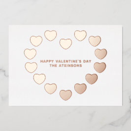 Niedliche Rose Goldherzen Brauch Valentinstag Folien Feiertagskarte