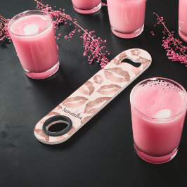 Niedliche Rose Goldlips Kuss Rosa gürtnisch Monogr Speed Flaschenöffner