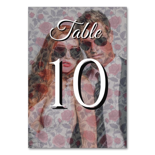 Niedliche Rose Hochzeiten Tischnummern (Vorderseite)