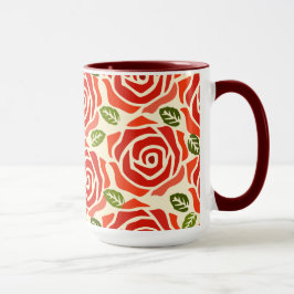 Niedliche Rose in Rot Tasse