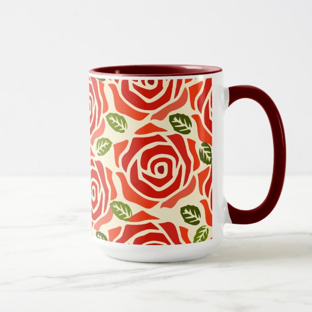 Niedliche Rose in Rot Tasse (Rechts)