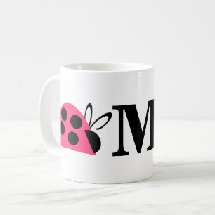 Niedliche Rose Pink Ladybug Personalisiert Kaffeetasse
