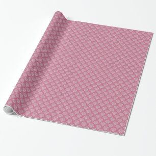 Niedliche Rose Rosa und Weiße BlumenDamast Geschenkpapier