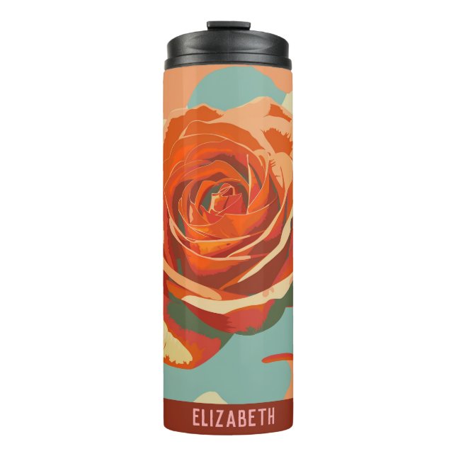 Niedliche Rose Thermosbecher (Vorderseite)
