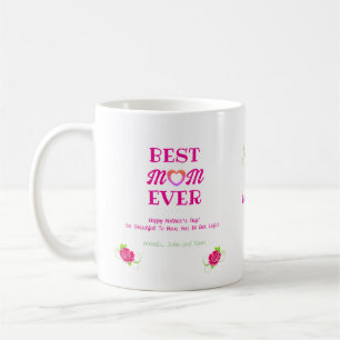 Niedliche Rosen Herzstück Beste Mama je Muttertag Kaffeetasse