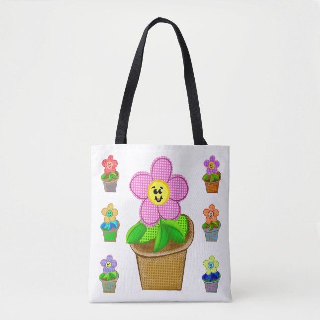 Niedliche rosy-gepolsterte Blume Schultertasche (Vorderseite)