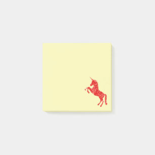 Niedliche Rot-Einhorn-Mädchenkunst Post-it Klebezettel