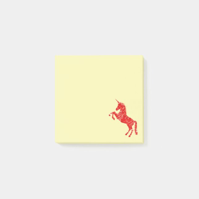 Niedliche Rot-Einhorn-Mädchenkunst Post-it Klebezettel (Vorderseite)