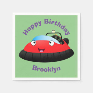 Niedliche Rot-Happy-Hovercraft-Cartoon-Servietten Serviette
