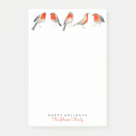 Niedliche Rot- und Grauvögel Weihnachten Post-it Klebezettel