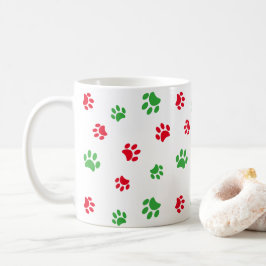 Niedliche Rot- und Grünpaw-Prints Kaffeetasse
