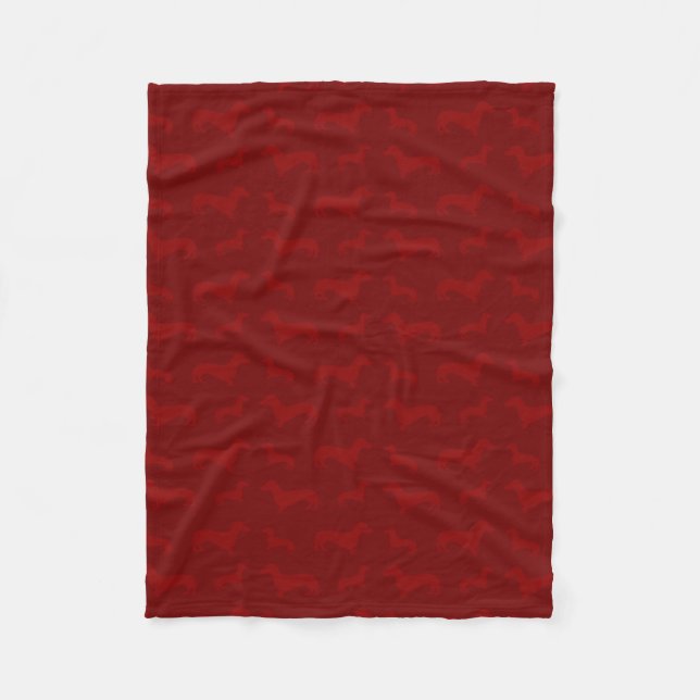 Niedliche rote Dackel Fleecedecke (Vorderseite)