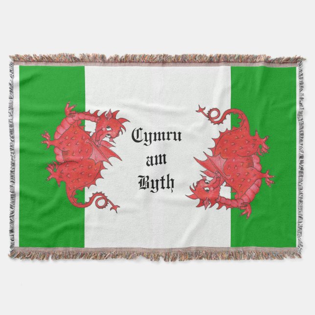 Niedliche rote Drachen auf der grünen und weißen K Decke (Vorderseite)