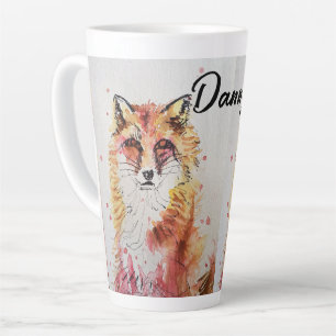 Niedliche Rote Fox Aquarellfarbe Tasse Orange
