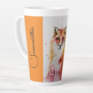 Niedliche Rote Fox Aquarellfarbe Tasse Orange