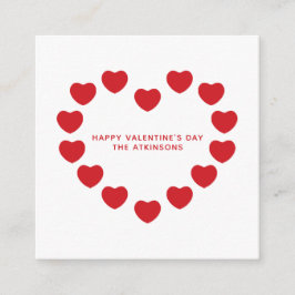Niedliche rote Herzen Moderne Gebräuche Valentinst Begleitkarte