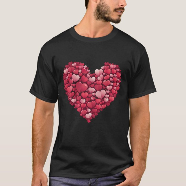 Niedliche rote Herzen T-Shirt (Vorderseite)