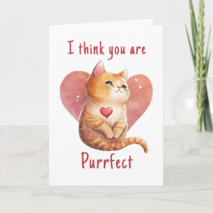 Niedliche Rote Katze Liebe Spaß Valentine Karte