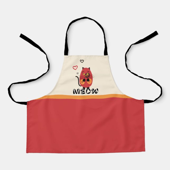Niedliche rote Katze Schürze (Vorderseite)