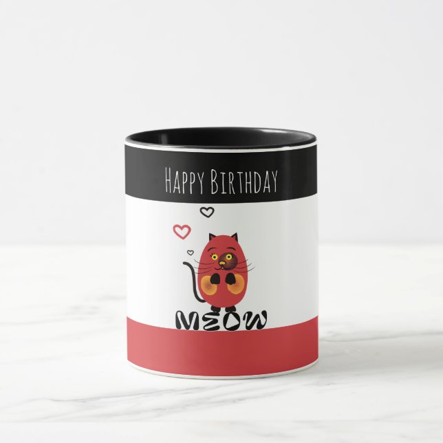 Niedliche rote Katze Tasse (Zentrum)