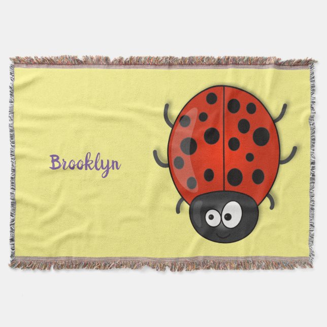 Niedliche , rote Ladybug-Cartoon-Abbildung Decke (Vorderseite)