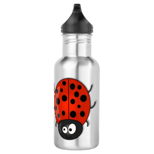 Niedliche , rote Ladybug-Cartoon-Abbildung Edelstahlflasche