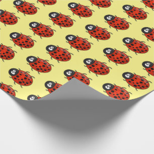 Niedliche , rote Ladybug-Cartoon-Abbildung Geschenkpapier