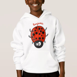 Niedliche , rote Ladybug-Cartoon-Abbildung Hoodie
