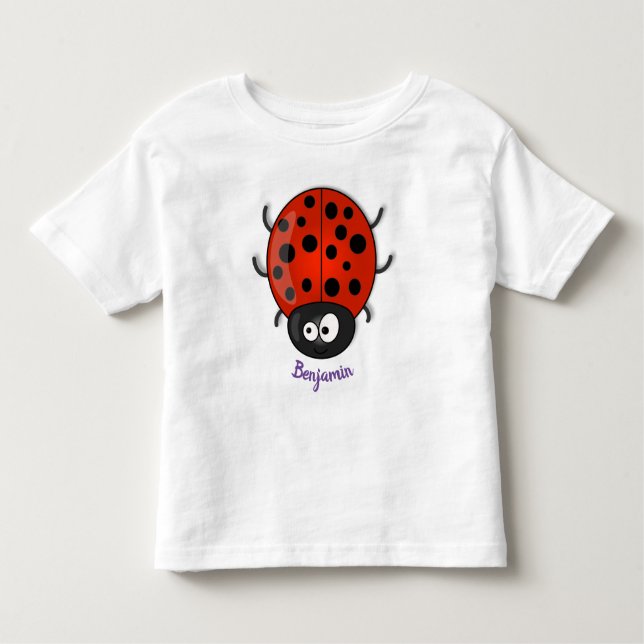 Niedliche , rote Ladybug-Cartoon-Abbildung Kleinkind T-shirt (Vorderseite)