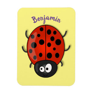 Niedliche , rote Ladybug-Cartoon-Abbildung Magnet