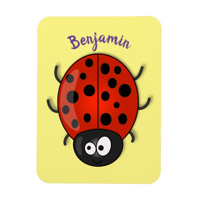 Niedliche , rote Ladybug-Cartoon-Abbildung Magnet (Vertikal)