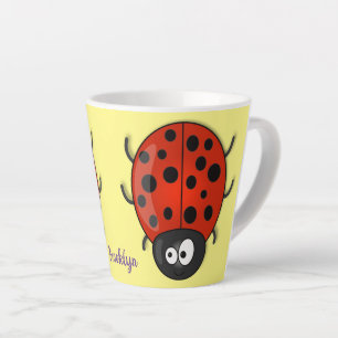 Niedliche , rote Ladybug-Cartoon-Abbildung Milchtasse