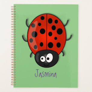 Niedliche , rote Ladybug-Cartoon-Abbildung Planer