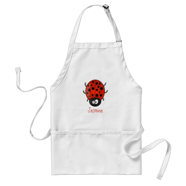 Niedliche , rote Ladybug-Cartoon-Abbildung Schürze (Vorne)