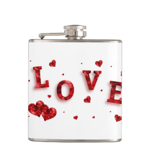 Niedliche Rote Liebe Herzens Flachmann