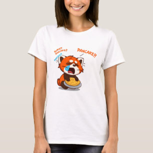 Niedliche Rote Panda Lieben Pfannkuchen Sonniger C T-Shirt