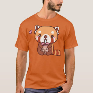 Niedliche Rote Panda-Lieben trinken Blasen-Tee T-Shirt