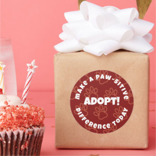 Niedliche rote Pawprints Machen Sie einen paw-siti Runder Aufkleber