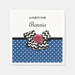 Niedliche rote Polka-Punkte mit Zickzack Rose und  Serviette