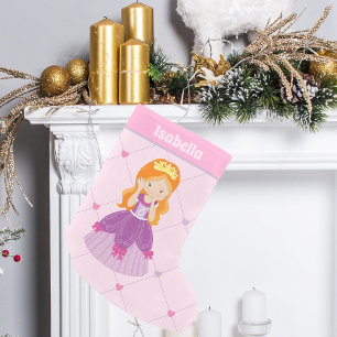 Niedliche rote Prinzessin Girl Pink Hörner nach M Kleiner Weihnachtsstrumpf