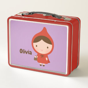 Niedliche Rote Reithood Metall Brotdose