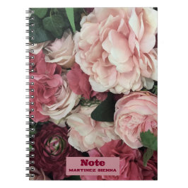 Niedliche Rote Rose Spiral Foto Notebook Notizblock