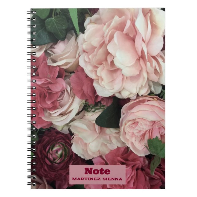 Niedliche Rote Rose Spiral Foto Notebook Notizblock (Vorderseite)
