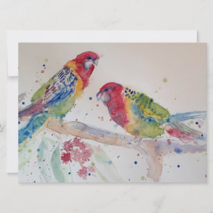 Niedliche rote Rosella-Papagei-Vogel Aquarell-Kuns
