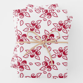 Niedliche Rote Rosen Muster-Papierblätter für Moti Geschenkpapier Set