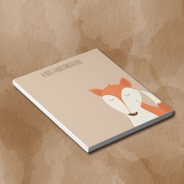 Niedliche Rotfuchs-Waldtiere Notizblock (Red Fox Customized Notepad - Sized 5-1/2 x 6 inches)