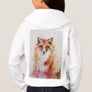 Niedliche Rotfuchs-Wasserfarben-Girls Hoodie