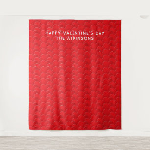 Niedliche Rotharzen Valentinstag Party Hintergrund Wandteppich