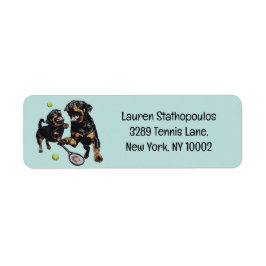 Niedliche Rottweiler Hunde Tennis spielen